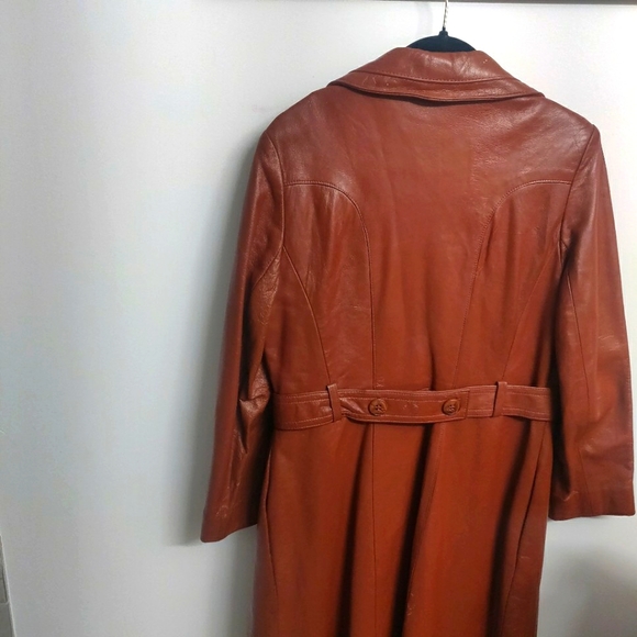 Vintage Leather Trench Coat - Picture 2 of 5